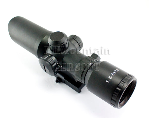 1.5-5 x 32 Illuminated Rifle Scope /w QD Mount