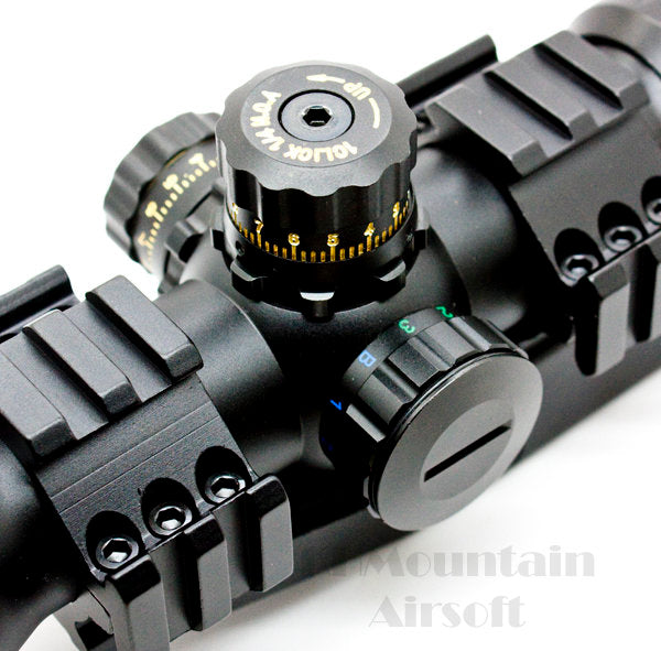 1.5-4 x 30 Red / Green Illuminated Rifle Scope (Cross)