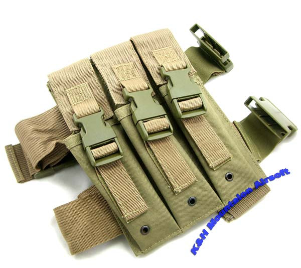 SWAT Triple MP5 Magazine Dropleg Pouch (TAN)