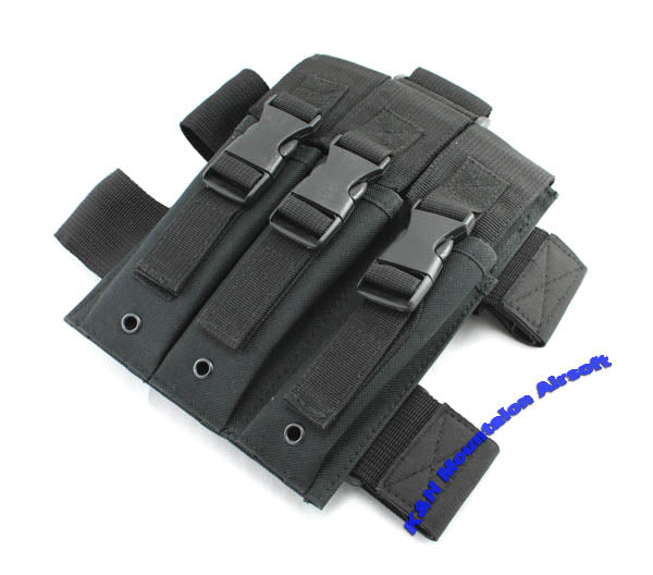 SWAT Triple MP5 Magazine Dropleg Pouch (Black)