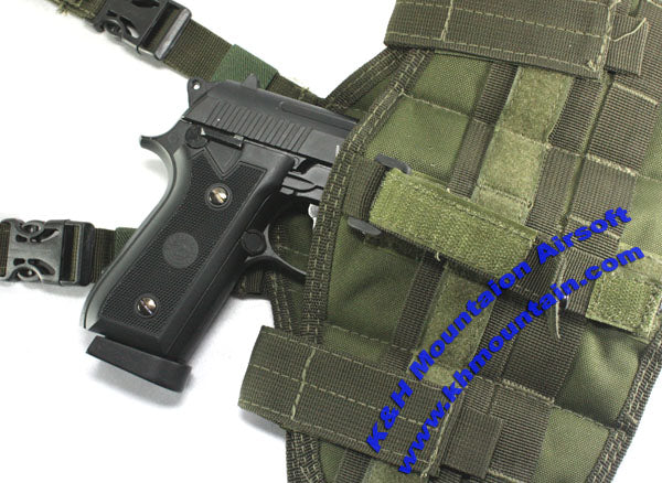 Tactical Molle Dropleg with Pistol & Mag Holster / Green