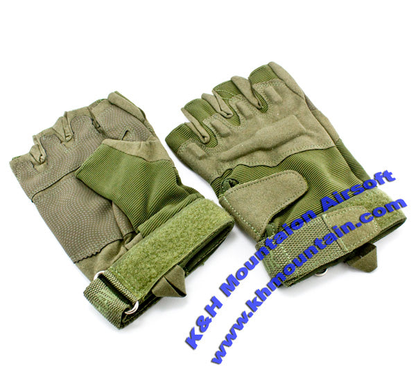 Hellstorm Neoprene Tactical Half Fingers Gloves / Green