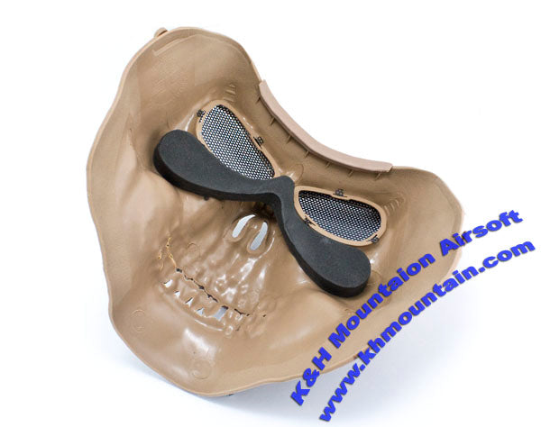 Cacique Plastic Full Face Skull Mask / TAN