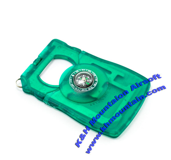 Stainless Steel Multifunction Pocket Card Shape Tool / Green