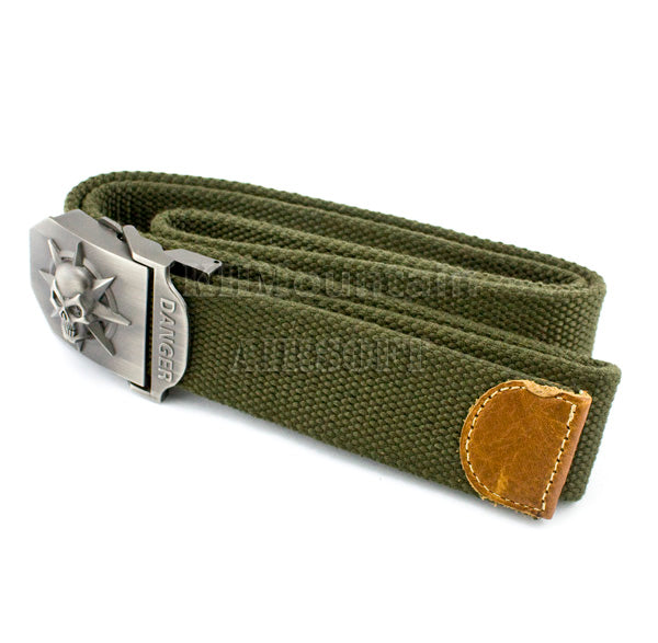 Skull Tactical Metal Buckle 1.5" Nylon Belt / Green