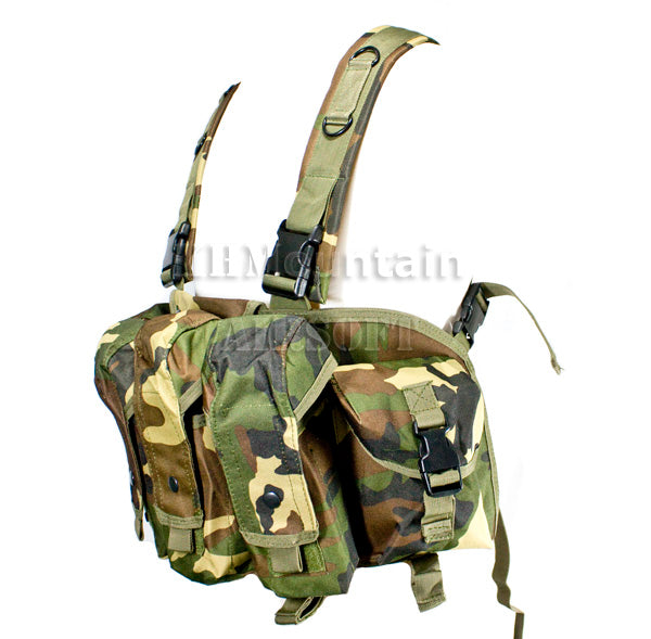 Tactical AK Front Chest Pouches Vest / Woodland