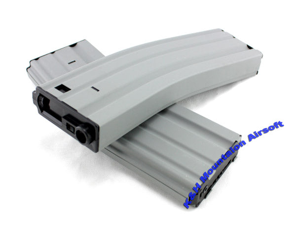 Jing Gong M4/M16 Metal 450rds wind-up magazine (Grey) / each