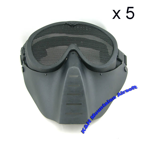 Full Face Mask Goggle in Black color (5-pcs)