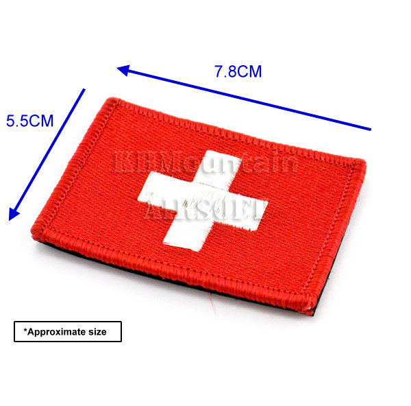 Military Velcro Patch Switzerland Flag Khmountain Airsoft