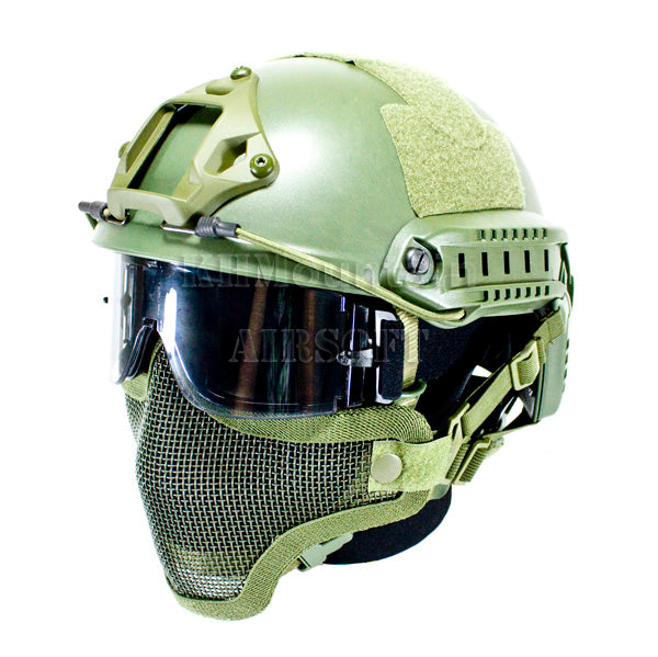 Dream Army FAST MH Helmet /w NVG Mount Two Side Rail & Mask / FG