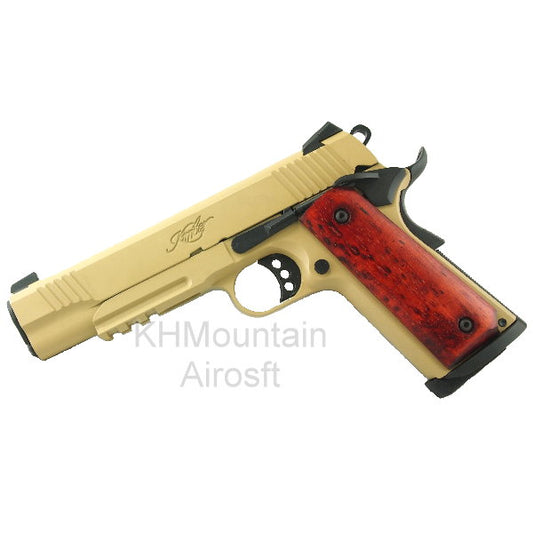 ARMY Full Metal R28 Kimber Warrior Gas Blowback Pistol / TAN (Wood Grip)