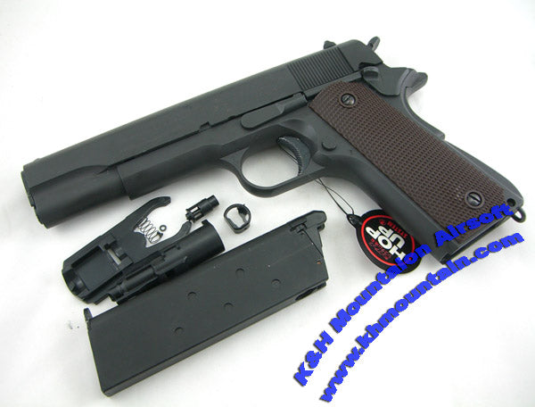 Bell M1911 Gas Blowback plastic pistol with full-marking #EG720