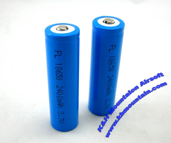 3.7V 2400 mah リチウムイオン充電式 18650 バッテリー (2 個)