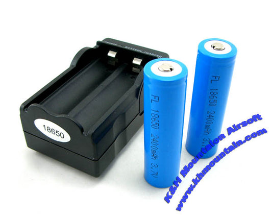 3.7V 2400 mah Li-ion Rechargeable 18650 Battery /w Charger