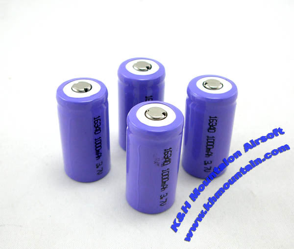 CR123A 3.7V 1000 mah Lithium Rechargeable Battery (4-pcs)