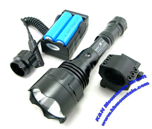 Spider-Fire High Power X-550 Tactical Flashlight with Rail Mount