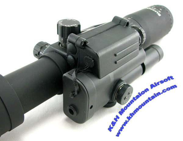 3-9x40 illuminated mil- dot rifle scope with Red Laser