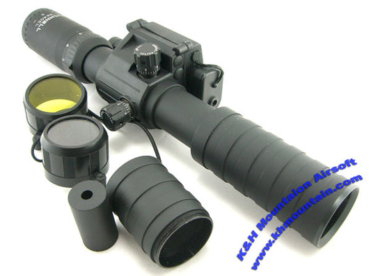 3-9x40 illuminated mil- dot rifle scope with Red Laser