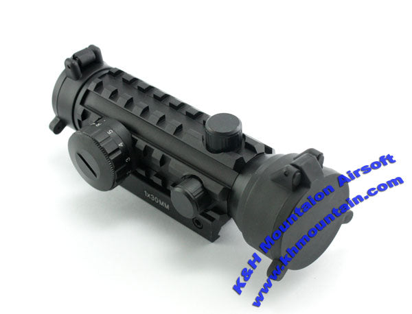 1x30 Rail scope with R/G selectable illuminated reticle