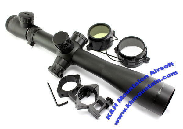 M1 Style (M1 x 40E) Red llluminated Mil-Dot Rifle Scope