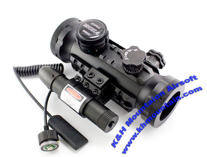 30mm Rifle Scope /w Red/Green/Blue Illuminated with Red Laser