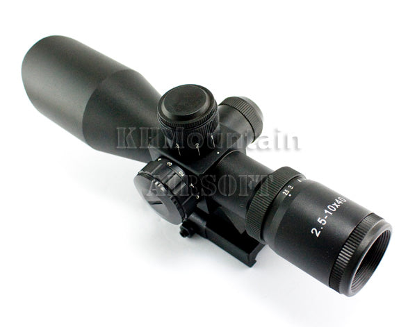 2.5 - 10 x 40 Illuminated Rifle Scope /w QD Mount