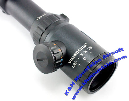 VisionKing 1.25-5 x 26 Red/Blue Illuminated Rifle Scope