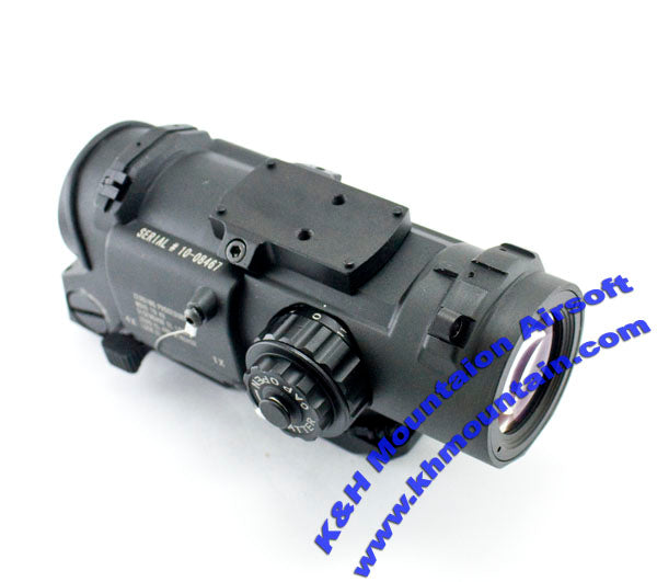 DR Style elcan 4X Magnifier Illuminated Scope with Mini Red Dot