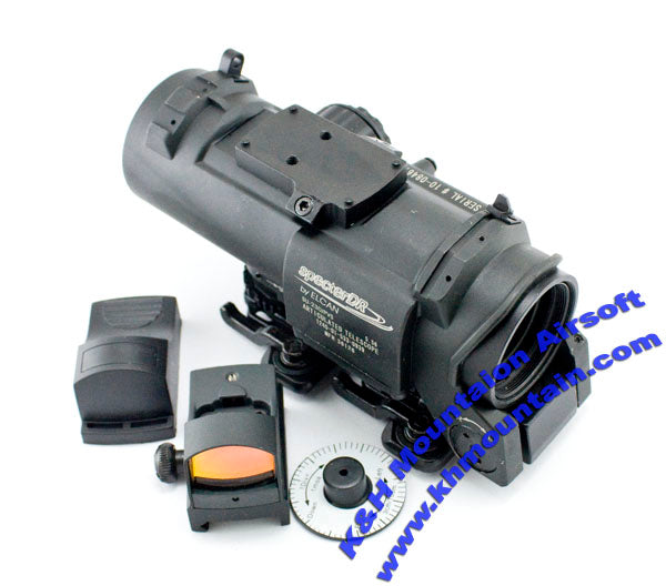 DR Style elcan 4X Magnifier Illuminated Scope with Mini Red Dot