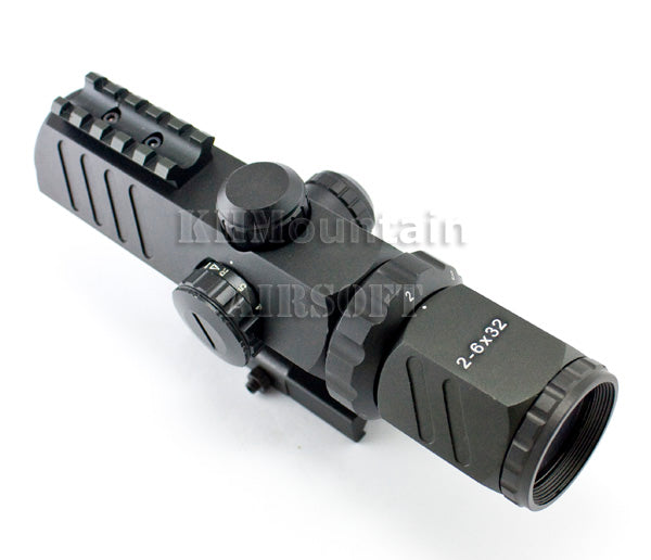 Full Metal 2-6 x 32 Illuminated Rail Scope /w QD Mount