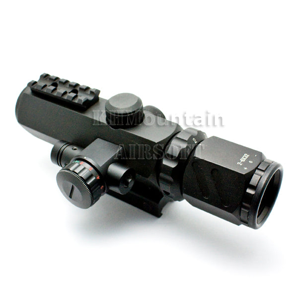 Full Metal 2-6 x 32 Illuminated Rail Scope /w Laser (B)