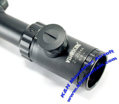 VisionKing 2-20 x 44 with R/G Illuminated Rifle Scope