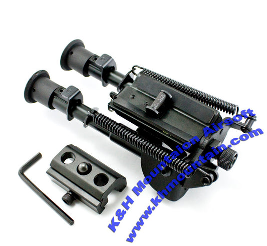 Full Metal 6 Inch Spring Bipod with Rail Adaptor