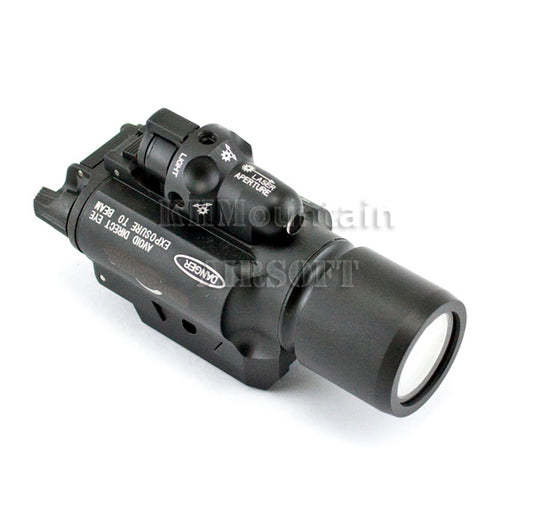 AABB Tactical X400 Weapon LED Flashlight with Red Laser / BK