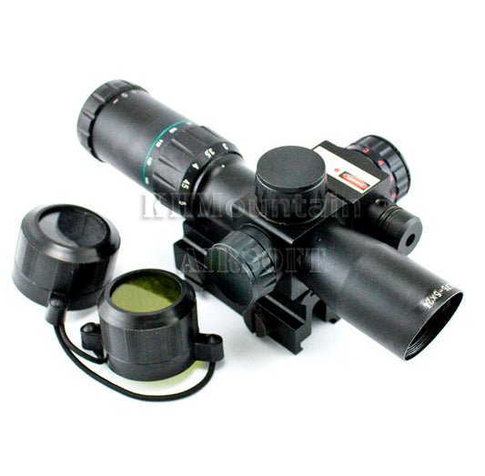 Tactical 1.75-5 x 24 R/G Illuminated Rifle Scope with Laser