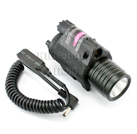 M6 Style LED Flashlight /w Laser & Remote Pressure Switch / Blac
