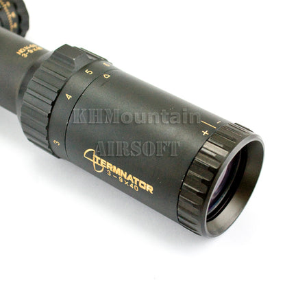 TERMNATOR 3-9 x 40 Red & Green Illuminated Rifle Scope