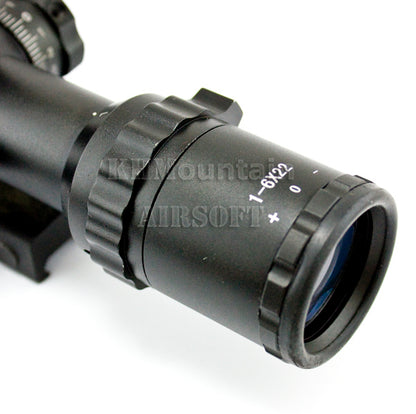 Tactical 1-6 x 22 Red & Green Illuminated Rifle Scope with Laser