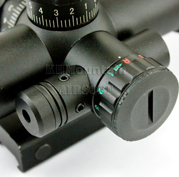 Tactical 1-6 x 22 Red & Green Illuminated Rifle Scope with Laser
