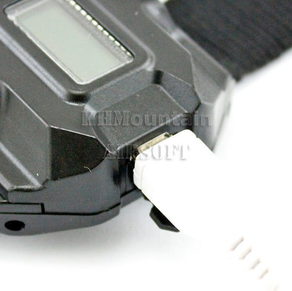 Tactical LED Display Rechargeable Wrist Watch Flashlight / Black