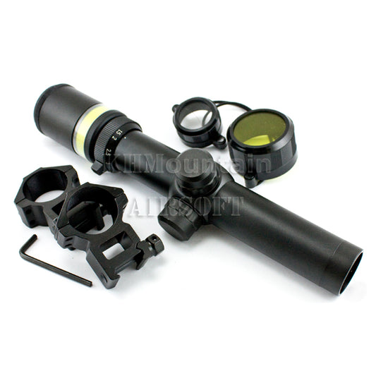 Tactical 1.5-6 x 24 Fiber Optics Illuminated Green Dot Scope
