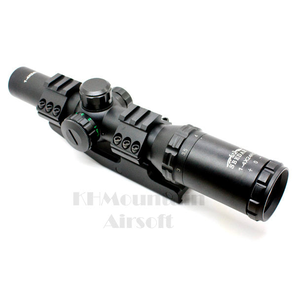 1-4 x 24 Red / Green Illuminated Rifle Scope (Cross)