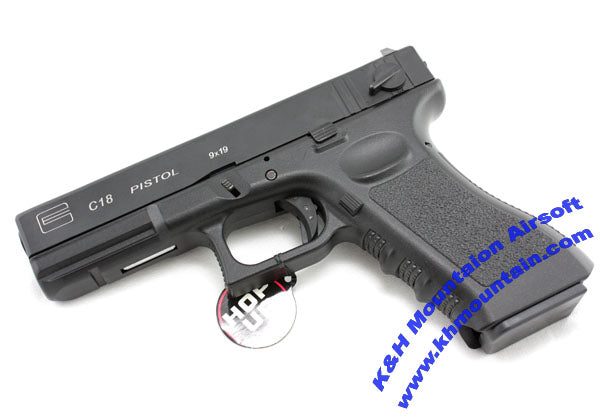 Jing Gong Glock 18C Gas Blowback Pistol with Metal Slide (8901)