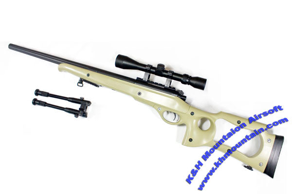 Well L96 Sniper Rifle with Scope and Bipod MB10D / TAN – KHMountain Airsoft