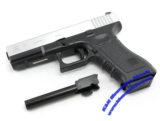 Meister Glock 17 Gas Blowback Pistol with Metal Slide / Silver