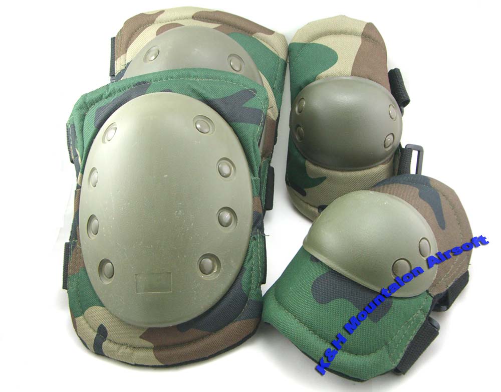 CORDURA KNEE & ELBOW Pads CAMOUFLAGE in Woodland color