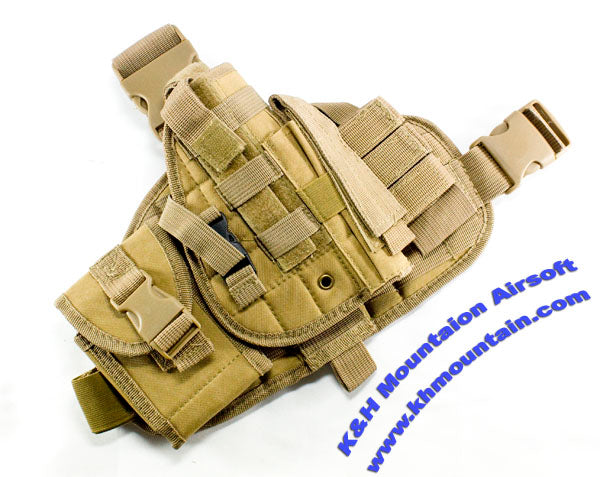 ユニバーサル コンポーネント Molle ドロップレッグ ピストル ホルスター / TAN