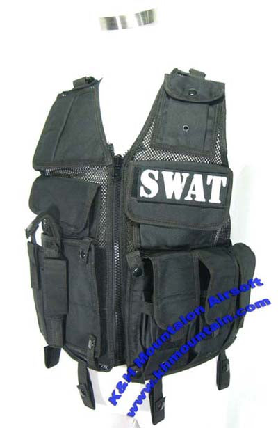 SWAT Modular Tactical Vest in Black color