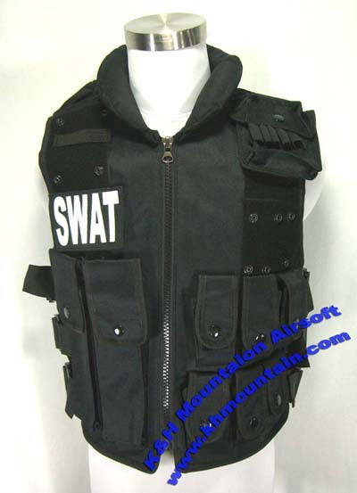 SWAT Tactical Assault Hunting Vest in Black color