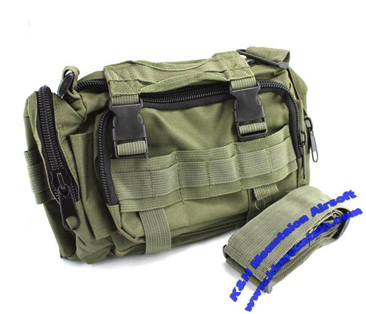 Tactical 3-Way Waist / shoulder utility Pouch Molle bag / Green